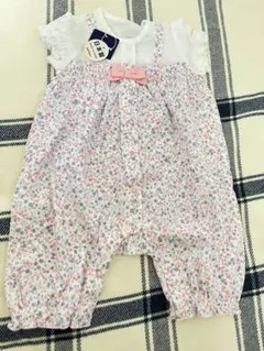 新品　ミキハウス花柄ロンパース 70cm 日本製