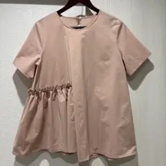 812 ナノユニバース　サイド　フリル　アシンメトリー　ブラウス　ピンク
