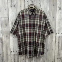 OLD VAN HEUSEN ヴァンヒューゼン 半袖 チェック シャツ L