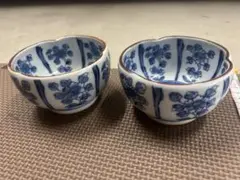 業務用 高級寿司屋仕様 陶器製 波形小鉢 白×青 2個セット 飲食店開業