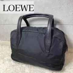 【超希少】ロエベ ミニハンドバッグ ナイロン ブラック アナグラム