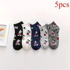 ミッキーマウス ソックス 5足セット　くるぶし　靴下 レディース キッズ