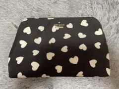 kate spade ハート柄ポーチ　黒　白