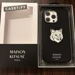 CASETIFY メゾンキツネコラボ iPhone15Proスマホケース メゾン キツネ×ケースティファイ「フォックス」散りばめた