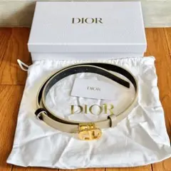 新品 Dior ディオール ベルト MONTAIGNE BLACK&BEIGE 30 Montaigne Reversible Belt Black and Rope Beige Smooth