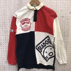 SEA DOG レトロ国産 古着 湘南 マリンスポーツ 配色切替 ラガーシャツ