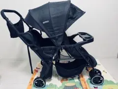 【美品】KATOJI ふたりでGO 折りたたみベビーカー （ブラック）