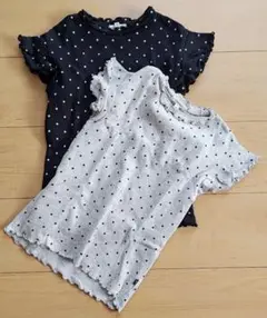 セラフ Seraph ドット柄 リブTシャツ 120サイズ 2着セット