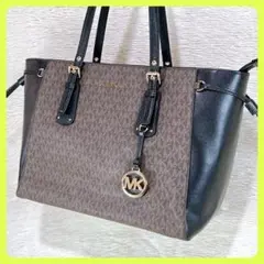 ✨極美品✨マイケルコース バイカラーシグネチャーPVCトートバッグ肩がけA4可✧