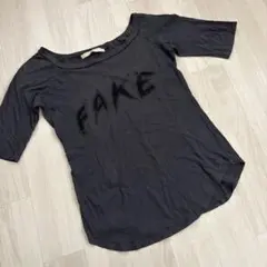 UNSQUEAKY アンスクウィーキー FAKEロゴ Tシャツ カットソー S