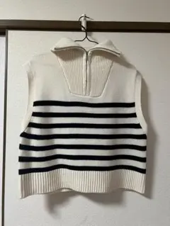 ニット ベスト ボーダー ストライプ