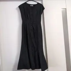 ブラックフレンチリーブワンピース