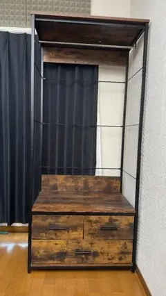 【美品】ニトリ　ハンガーラック Nステイン1880BR