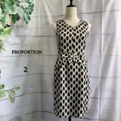 プロポーション　PROPORTION　変形ドット　ノースリーブ　ワンピース