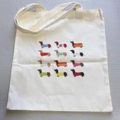 ダックスフント柄トートバッグ