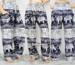 最終値下げ　新品　サルエル　パンツ　民族　部族　エスニック 総柄　 330F