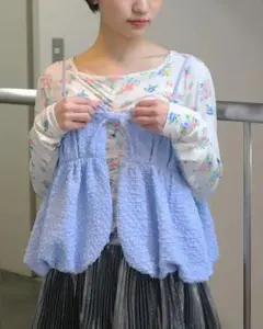 POPPY BALLOON RIBBON CAMI (BLUE) あさぎーにょ