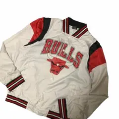90s NBA シカゴブルズ 薄手ナイロンスタジャンビックプリント メッシュ