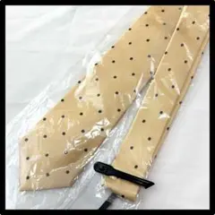 【未使用に近い】ネクタイ メンズ ドット柄 通勤 仕事 フォーマル ベージュ