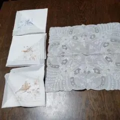 刺繍入りハンカチ4枚セット