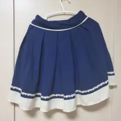 スカート ブルー 膝丈