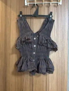 MOUSSY フリルノースリーブシャツ F