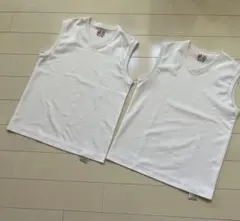 Hanes アンダーシャツ白 150 ノースリーブ2枚セット