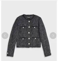 Ted Baker KLAUDI ブークレ ノーカラー ジャケット サイズ0