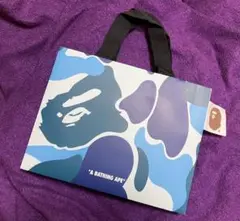 A BATHING APE エイプ ショッパー 紙袋 カモ柄 迷彩 青 小
