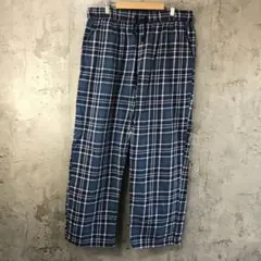 ay26古着　チェックパンツ　パジャマパンツ　青　紺　白　緑　90s Y2K