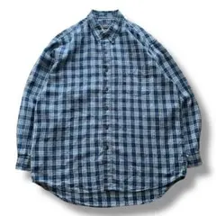 MOOSE CREEK リネン チェック ボタンダウンシャツ XL
