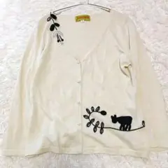 Jocomomola ホコモモラ リネンコットン カーディガン 刺繍 40