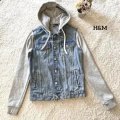 エイチアンドエム デニムジャケット スウェット フード H&M