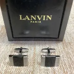 美品　LANVIN PARIS ランバン　カフリンクス　ブラックシルバー　黒
