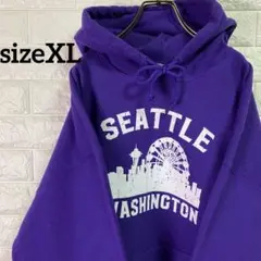 シアトルワシントンスウェットパーカー古着パープルsizeXL