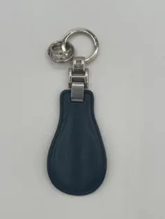 【美品】LANVIN レザーキーホルダー ネイビー 靴ベラ