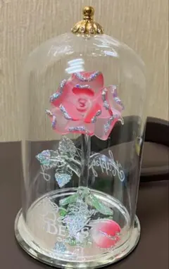 【レア】美女と野獣　薔薇ガラスドーム　ピンク　Lサイズ　ディズニーストアー限定