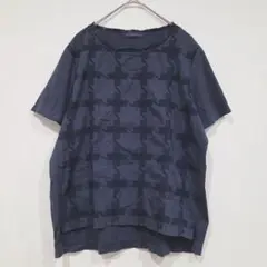 ハンドレッドパーセント　半袖Tシャツ　フリー　コットン100%　日本製　ネイビー