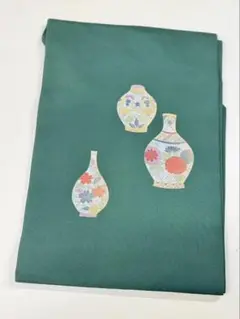 名古屋帯　壺柄　グリーン