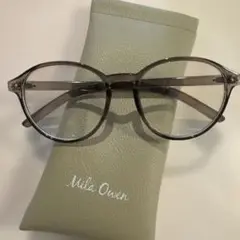 Mila Owen グレー ラウンドメガネ ケース付き