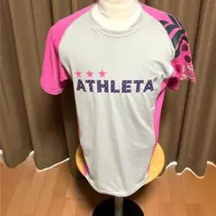 美品❗️ATHLETA アスレタ プラクティスシャツ　Lサイズ グレー✖️ピンク