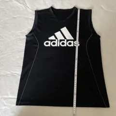 adidas Vネックタンクトップ　黒　Lサイズ