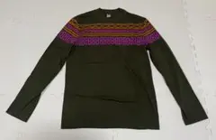 BIKKEMBERGSビッケンバーグ　プリント長袖Tシャツ　ダークビッケンバーグ