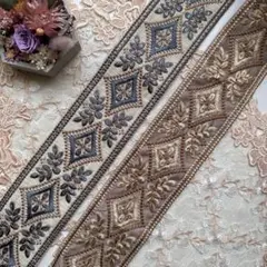 お買得インド刺繍リボン各1メートル合計2メートル