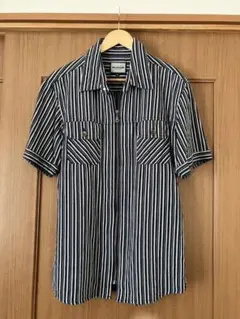 VILLAND ストライプ 半袖シャツ 3L