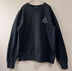 y4171 HUF ハフ 薄手長袖トレーナー スウェット 黒 ビッグプリント
