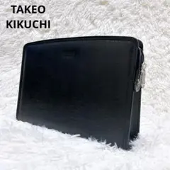 美品 TAKEO KIKUCHI タケオキクチ セカンドバッグ ブラック 牛革