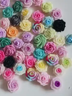 樹脂製バラの花パーツ約50個4