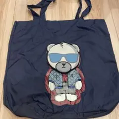 FURLA クマデザイン エコバッグ ネイビー