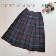 【クリスチャンオジャール】 レディース チェック柄フレアスカート